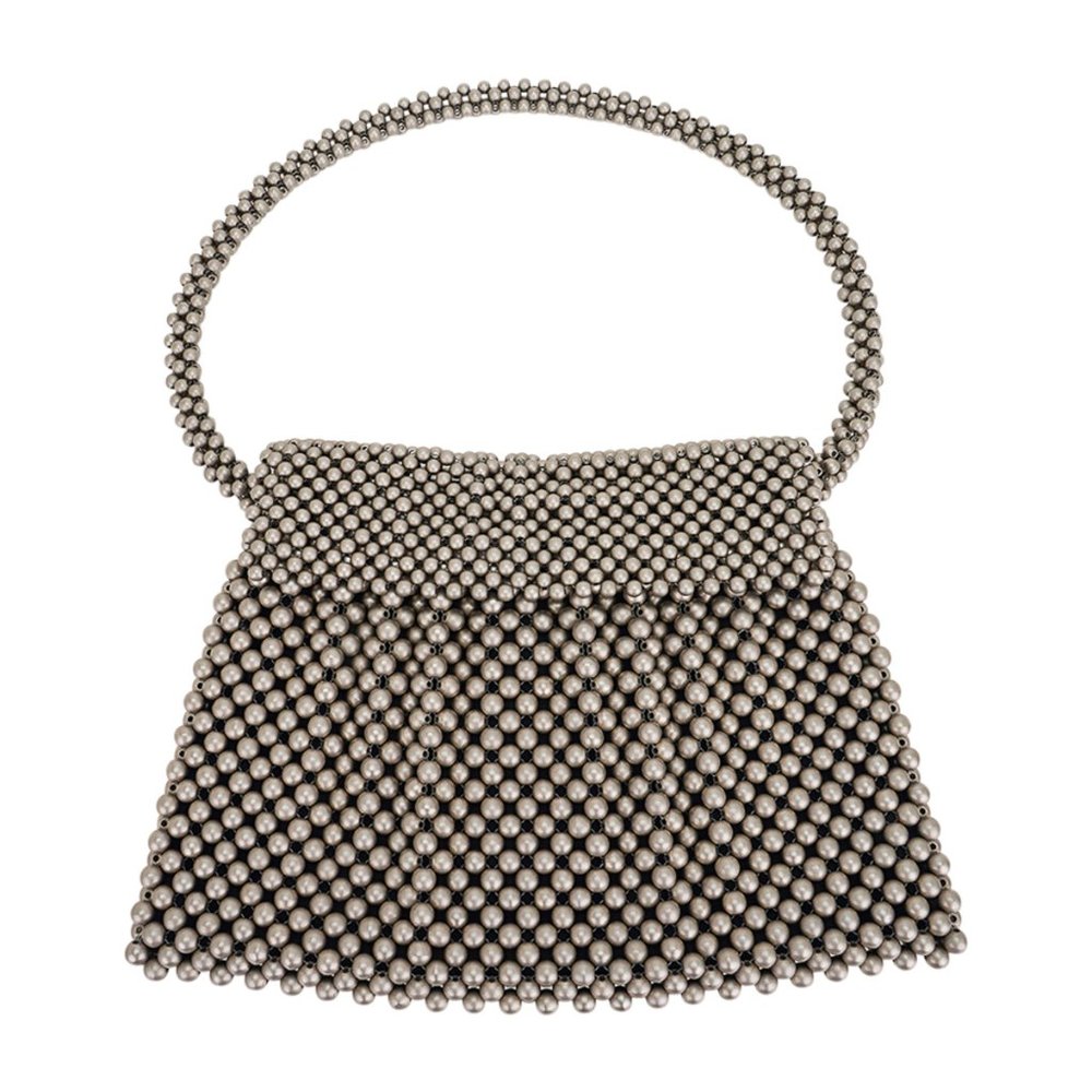 Giorgio Armani Bag Beaded Grey Pearl Encrusted New